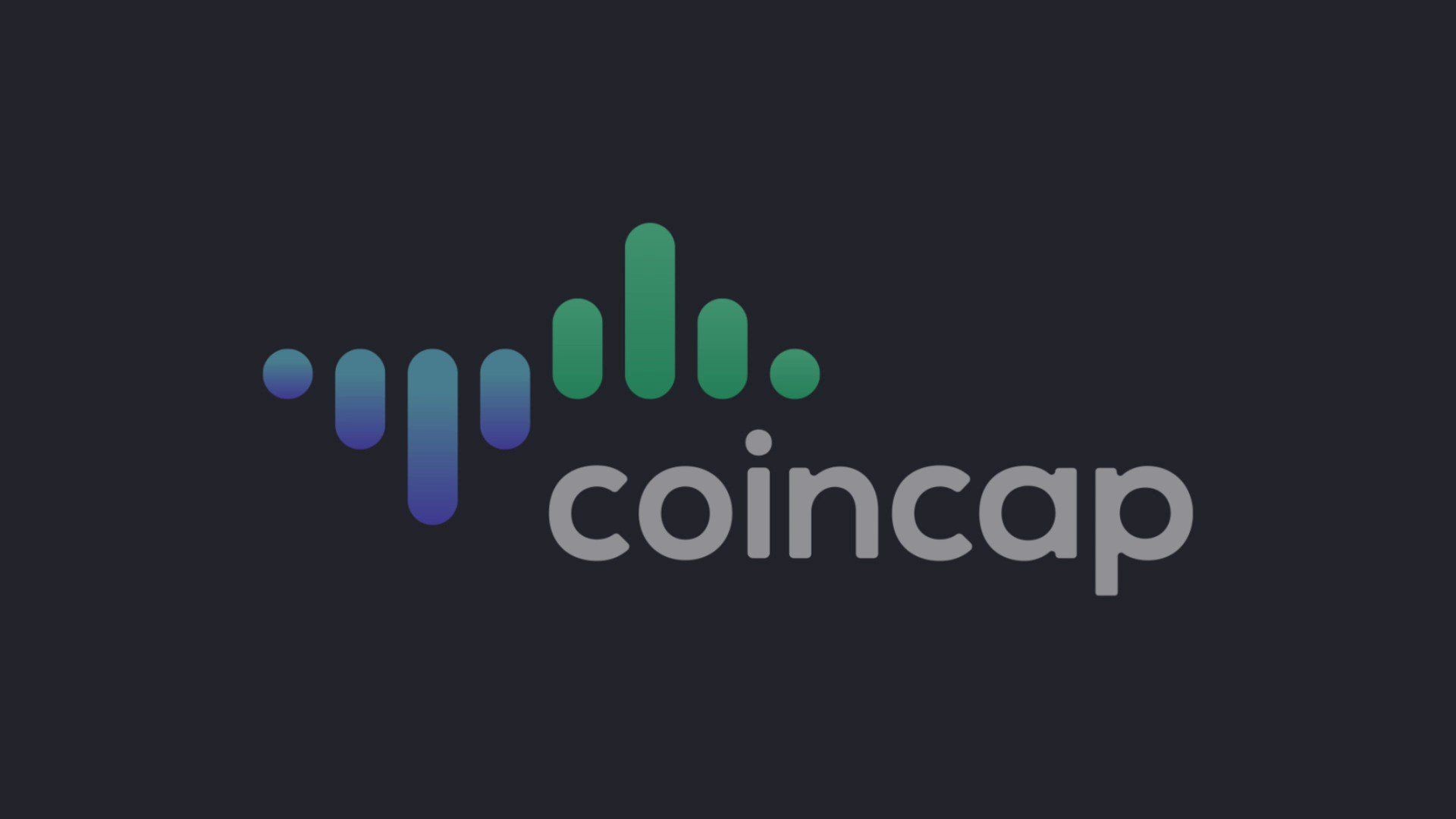 Logo of coincap with a blue and green bar chart design on a dark background.