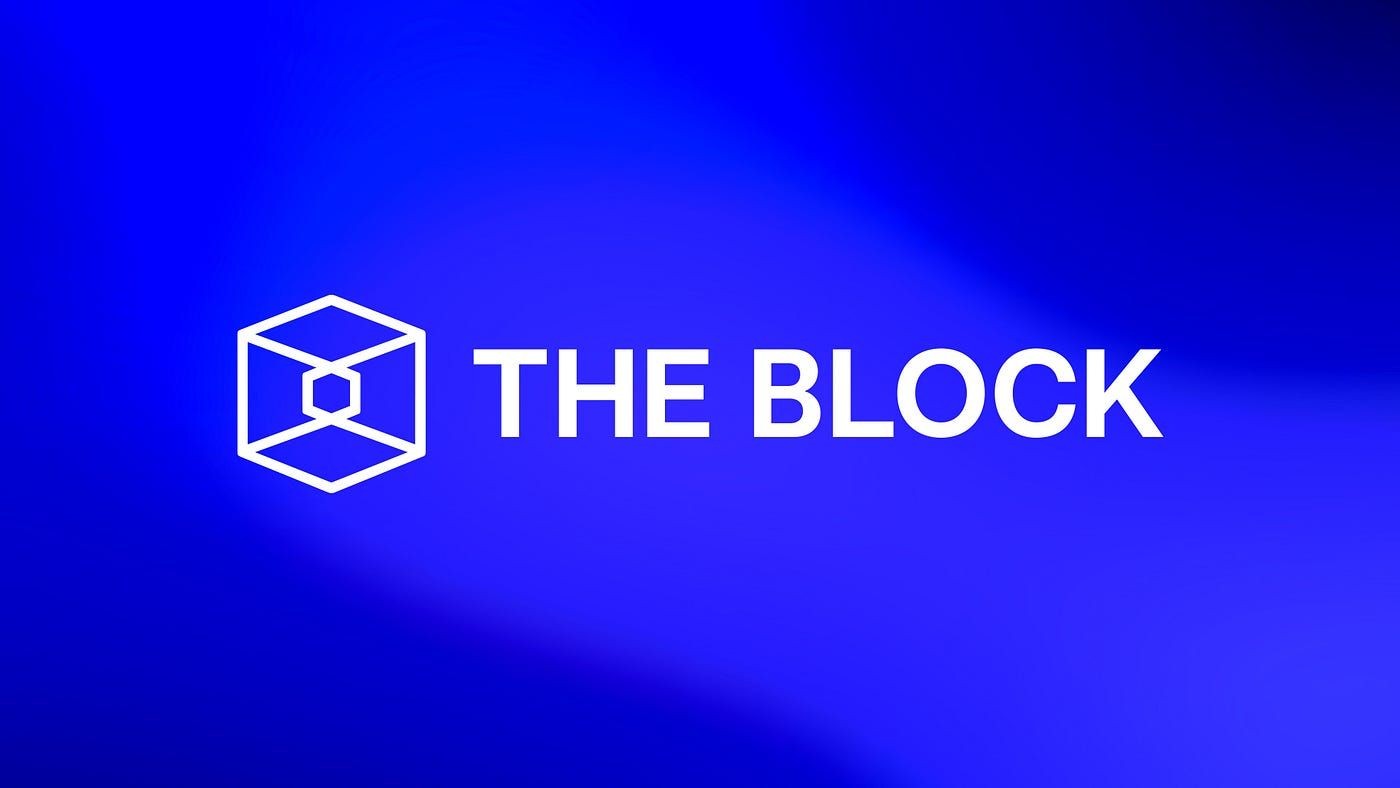 Logo of The Block with a white geometric cube icon on a blue background.