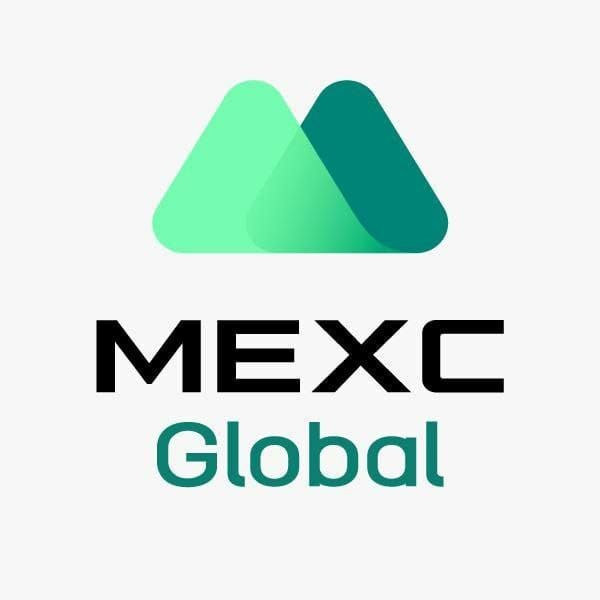 Logo of MEXC Global with two overlapping green triangles and text below.